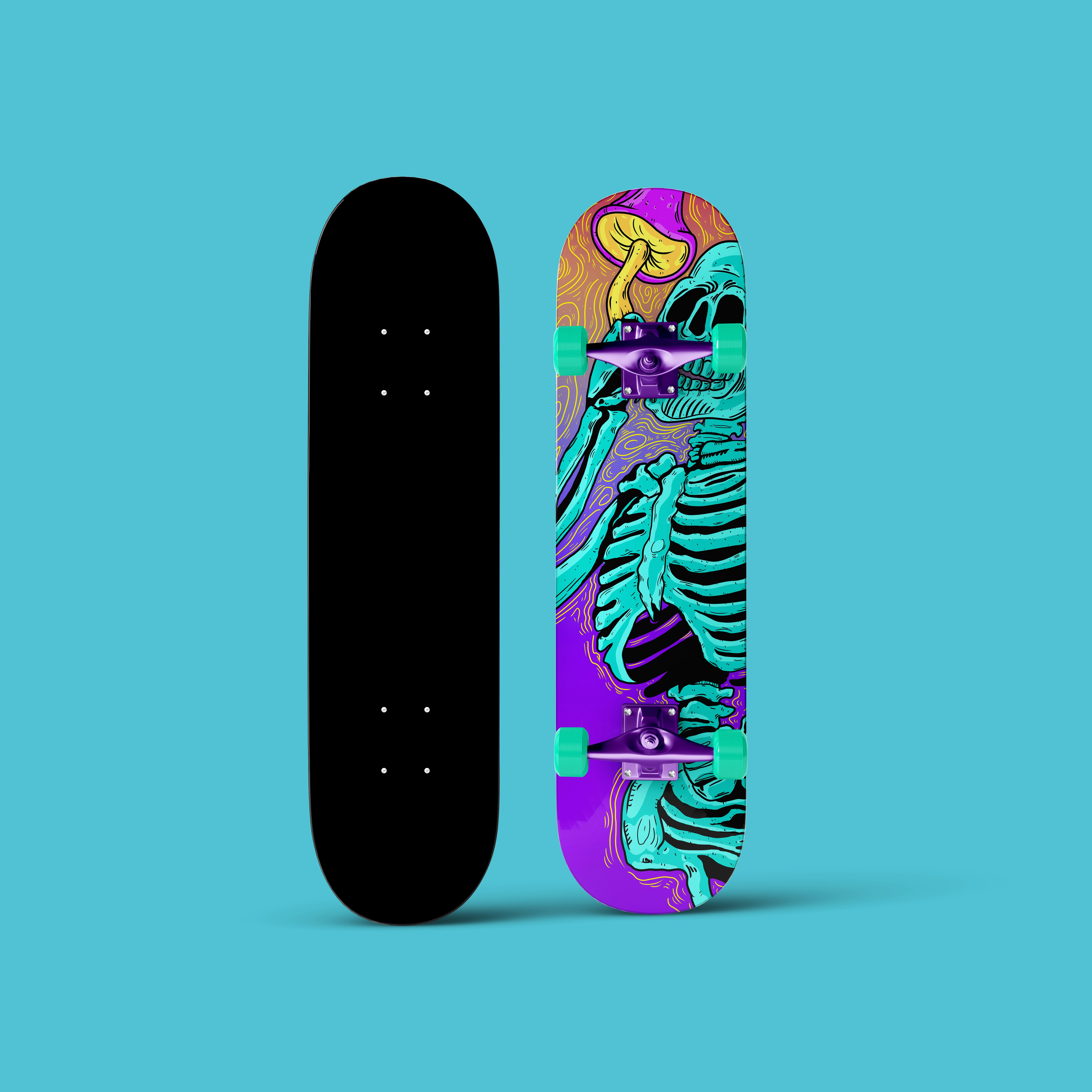 Polymorph Psychedelic Skeleton SkateDeck