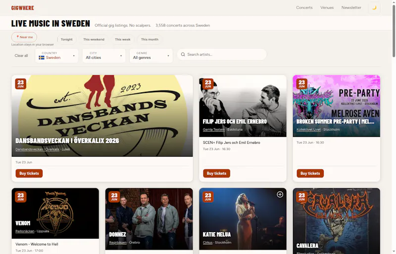 GigWhere screenshot 3