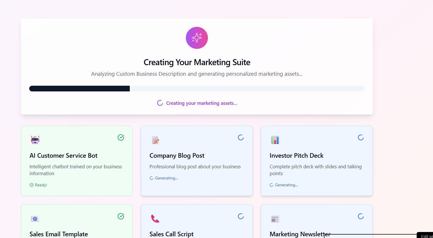 Full marketing suite in minutes media 2
