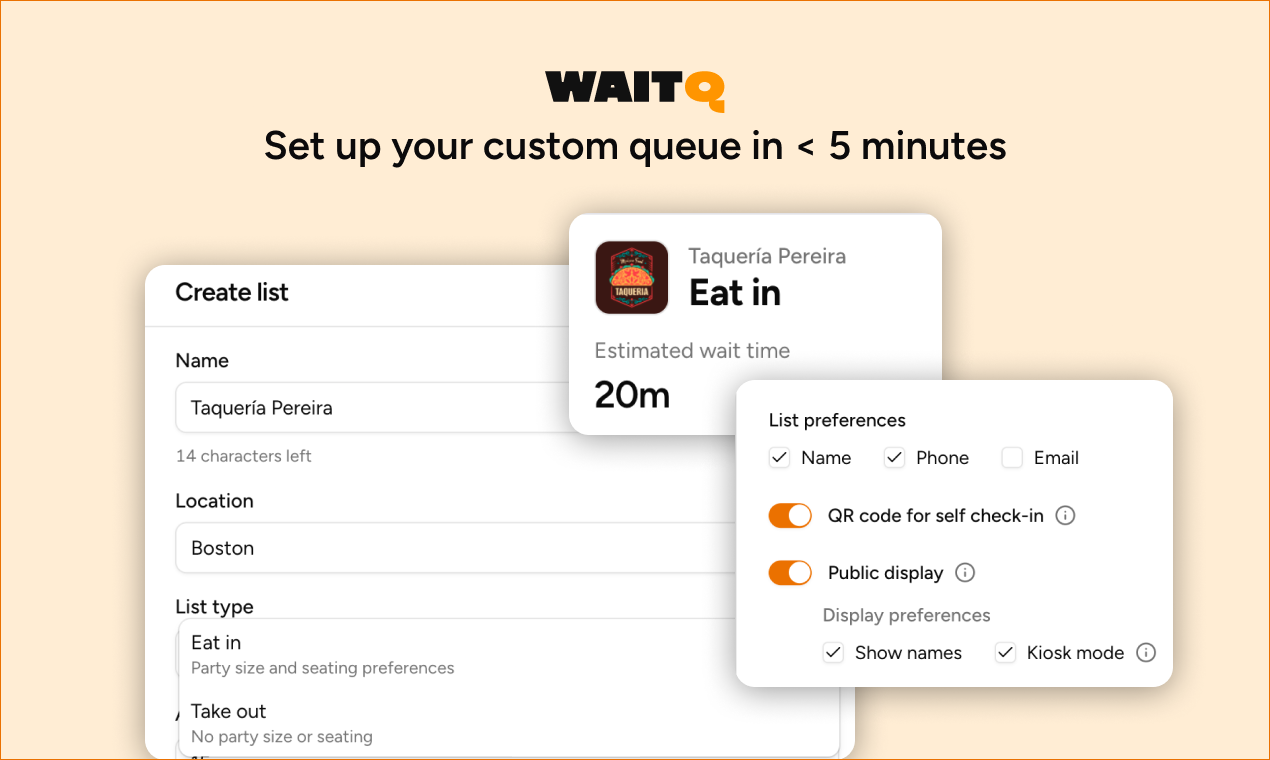 WaitQ - Screenshot 2 showing product features and functionality