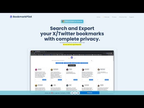 startuptile BookmarkPilot-Free tool to search and export your X/Twitter bookmarks