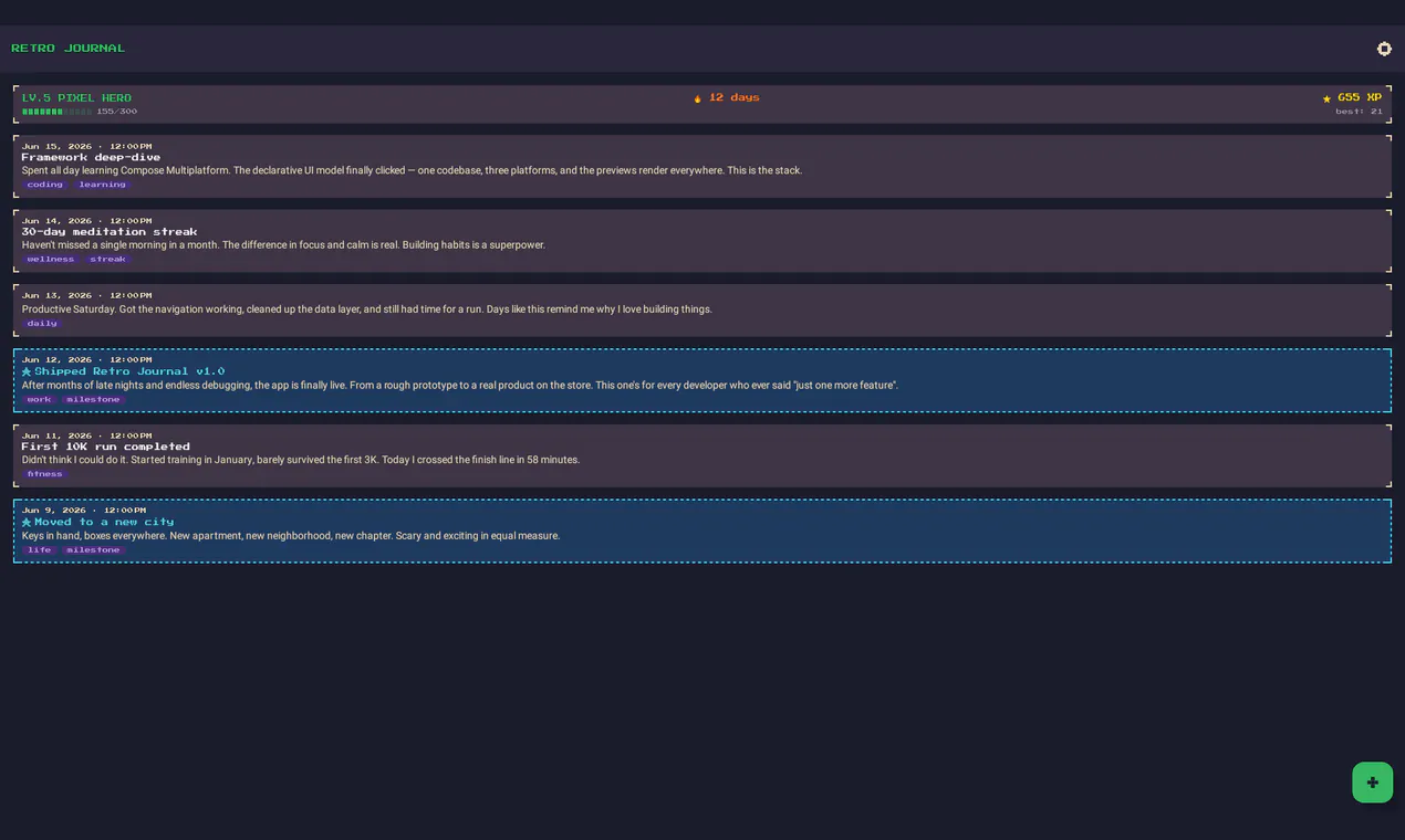 Retro Journal Desktop Client gallery image