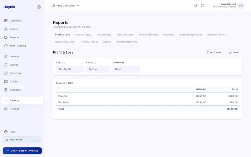 Tidybill screenshot 2