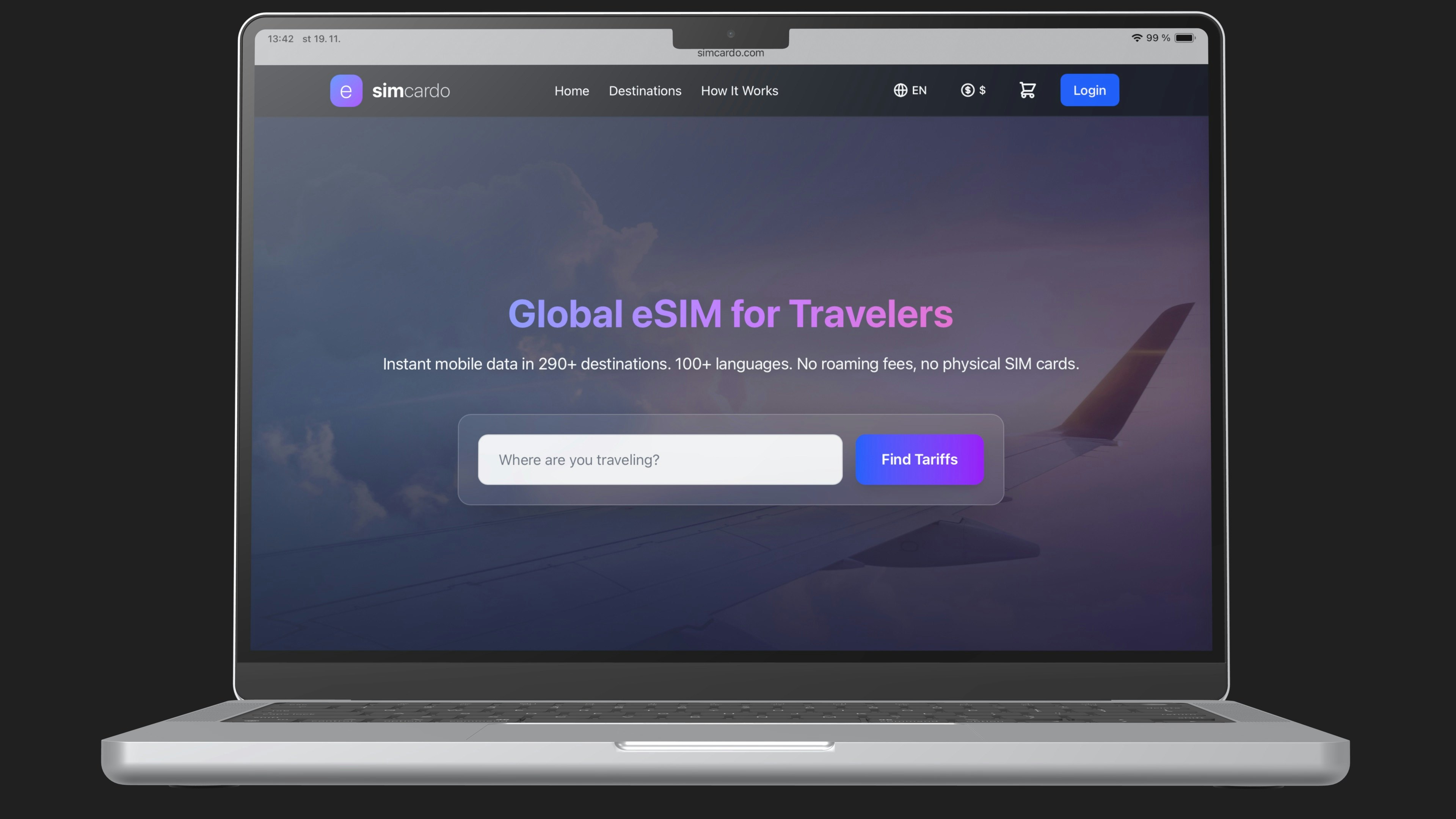 Simcardo - Main product screenshot demonstrating key features and user interface