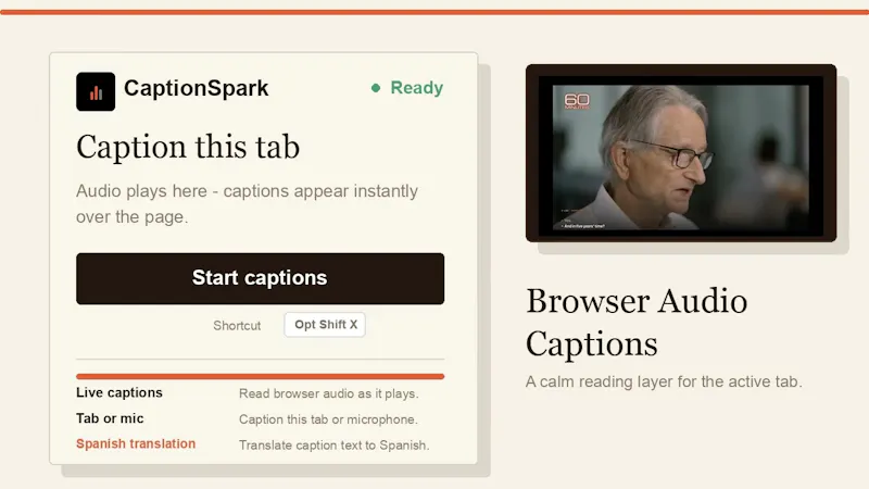 CaptionSpark screenshot 1 (video preview)