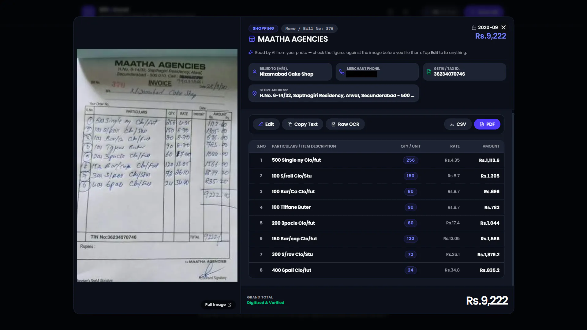 Bill to Excel gallery image