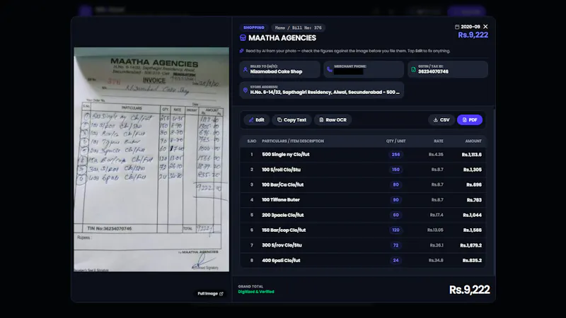 Bill to Excel screenshot 3