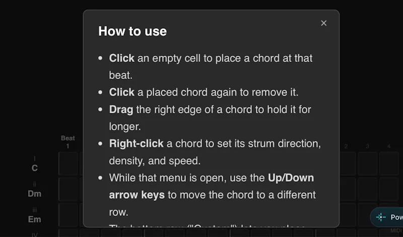 MIDI Guitar Strum Sequencer screenshot 2