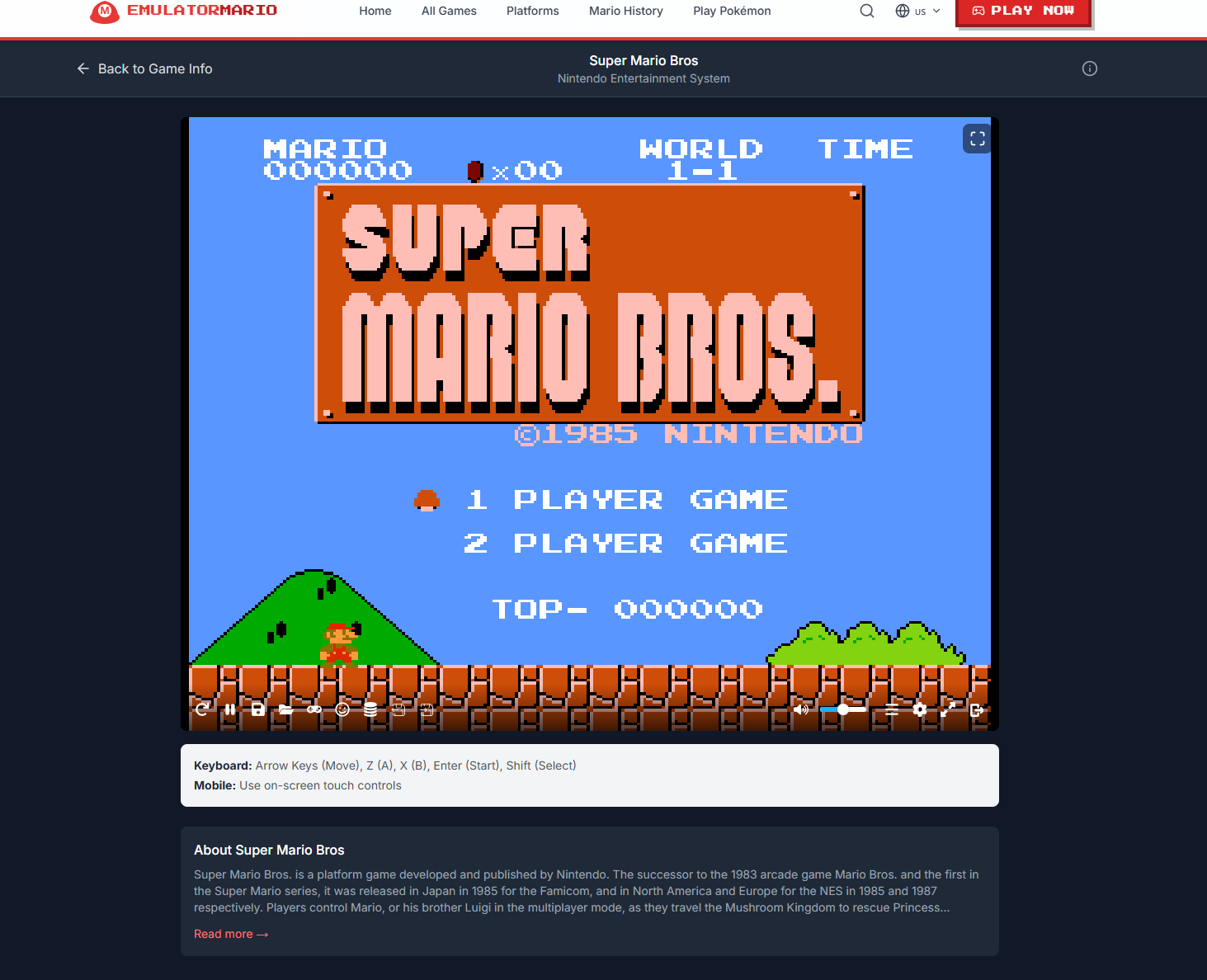 EmulatorMario - Screenshot 2 showing product features and functionality