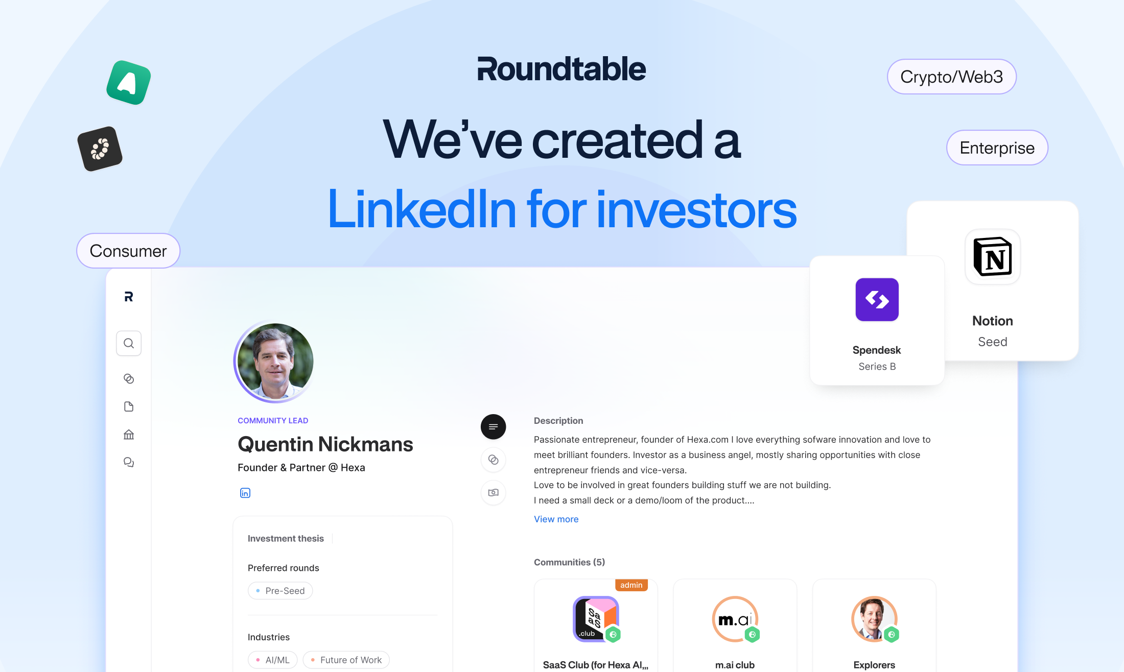 startuptile Investor Profile by Roundtable-Find your next investors with Roundtable