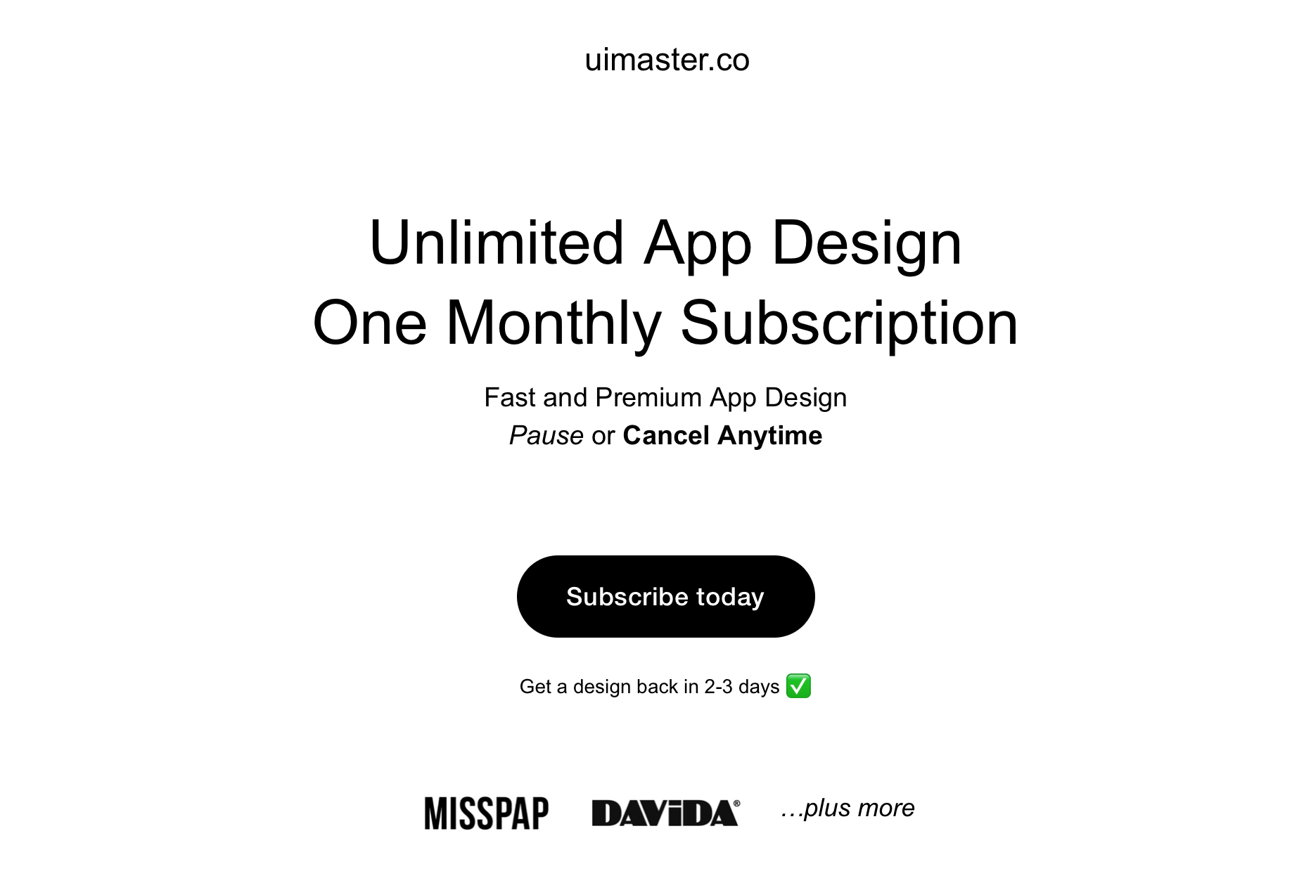 uimaster.co - 無限的應用程序設計，每月訂閱 media 1