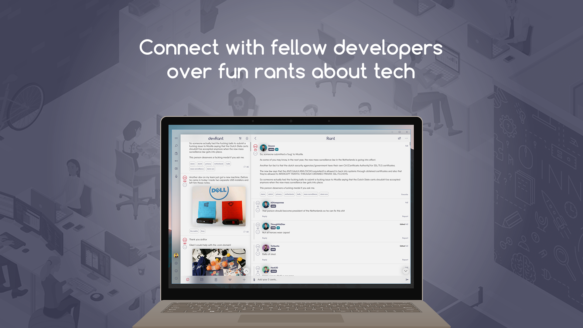 devRant unofficial UWP gallery image