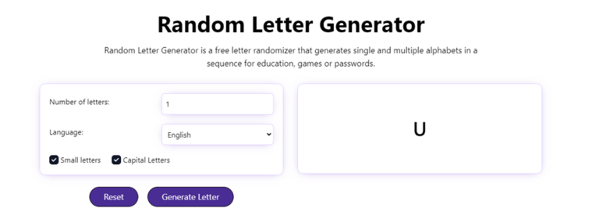 Random Letter Generator gallery image