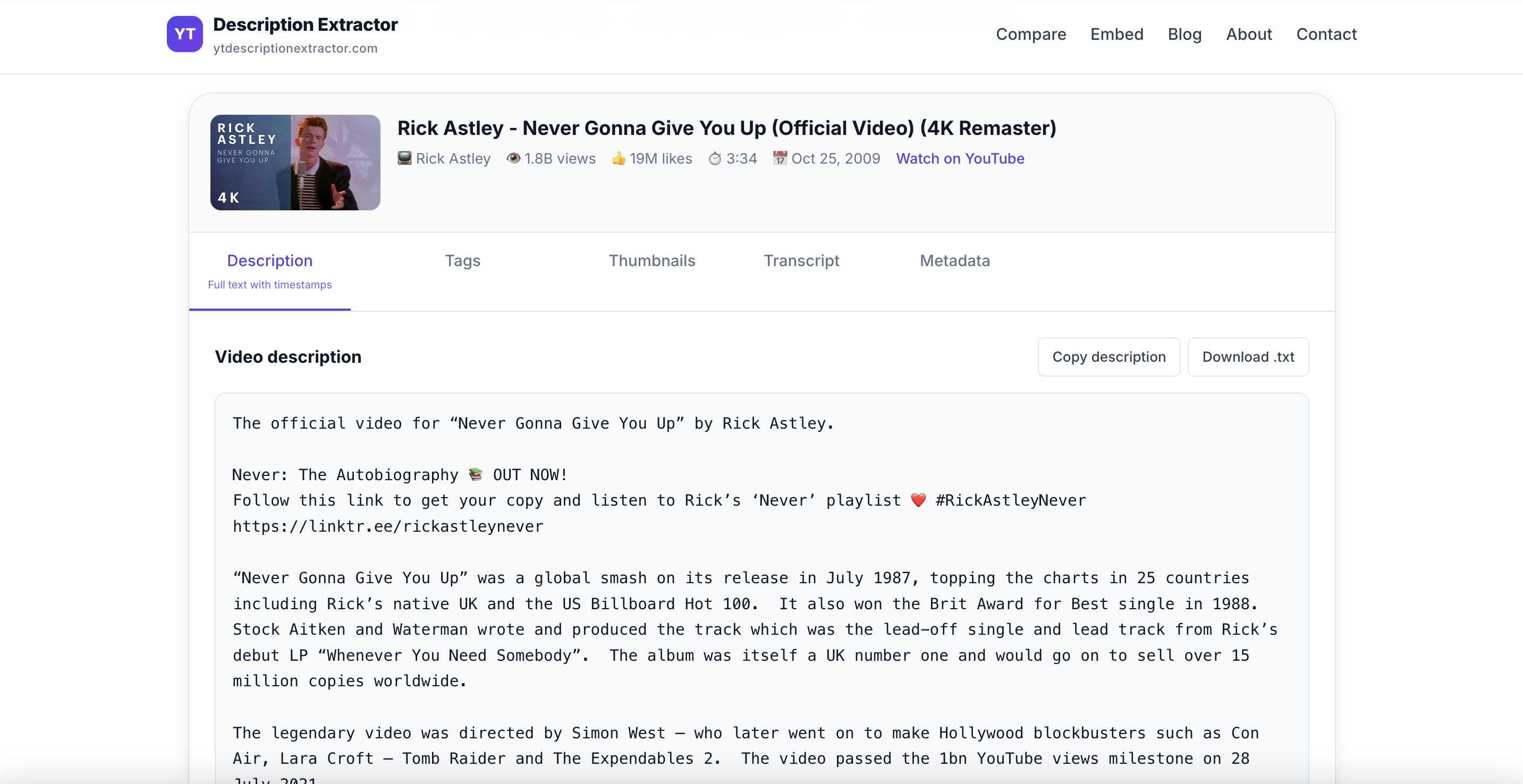 YT Description Extractor gallery image