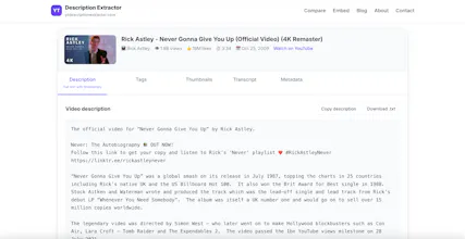 YT Description Extractor gallery image
