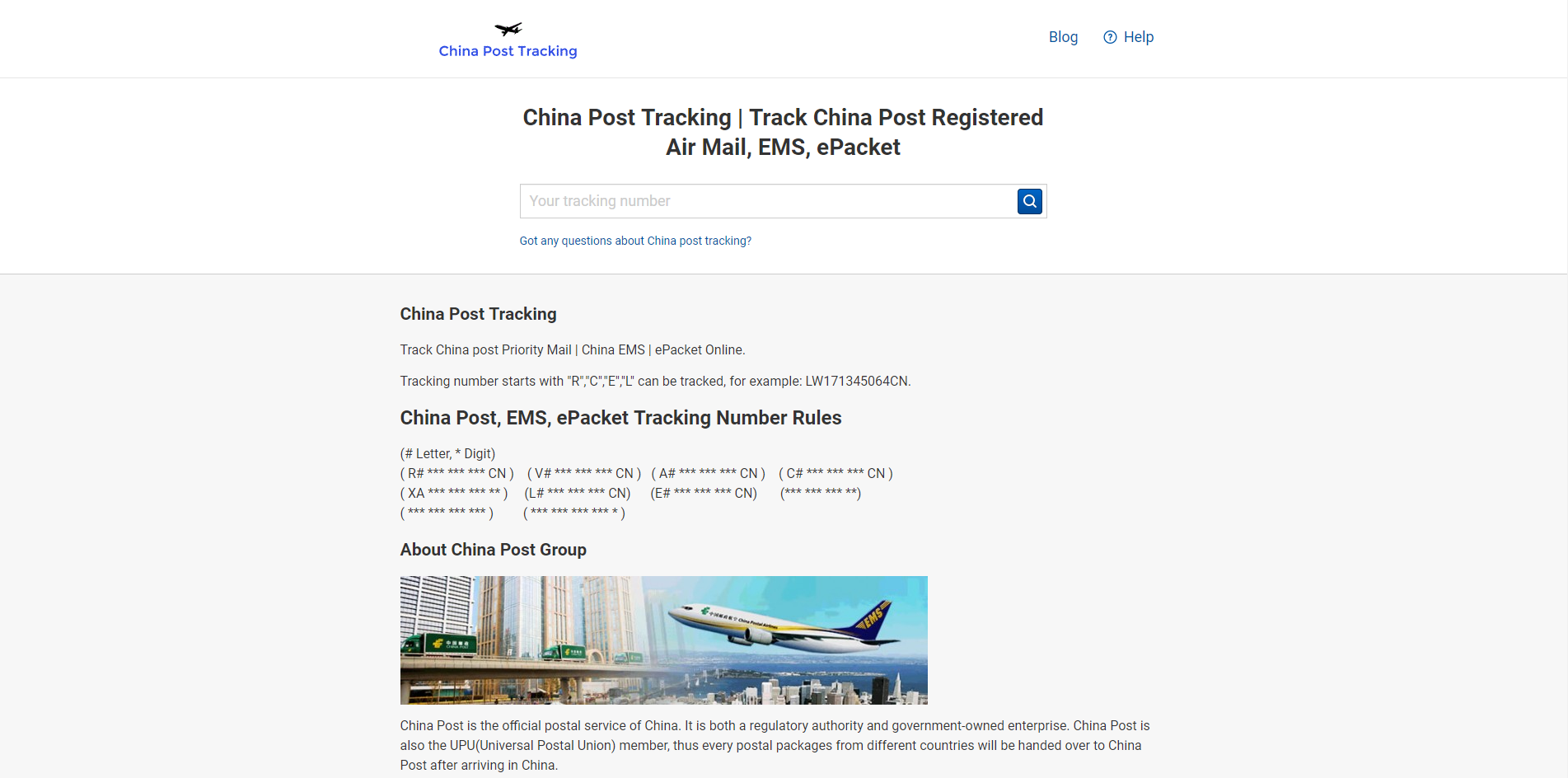 China post tracking site