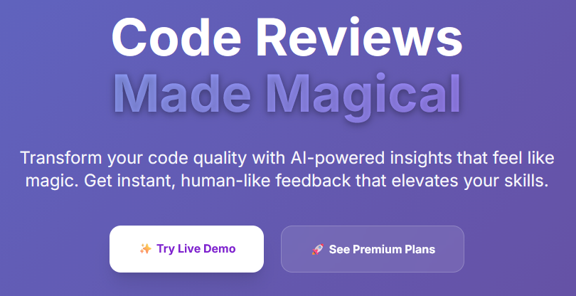 CodeCritic - Main product screenshot demonstrating key features and user interface