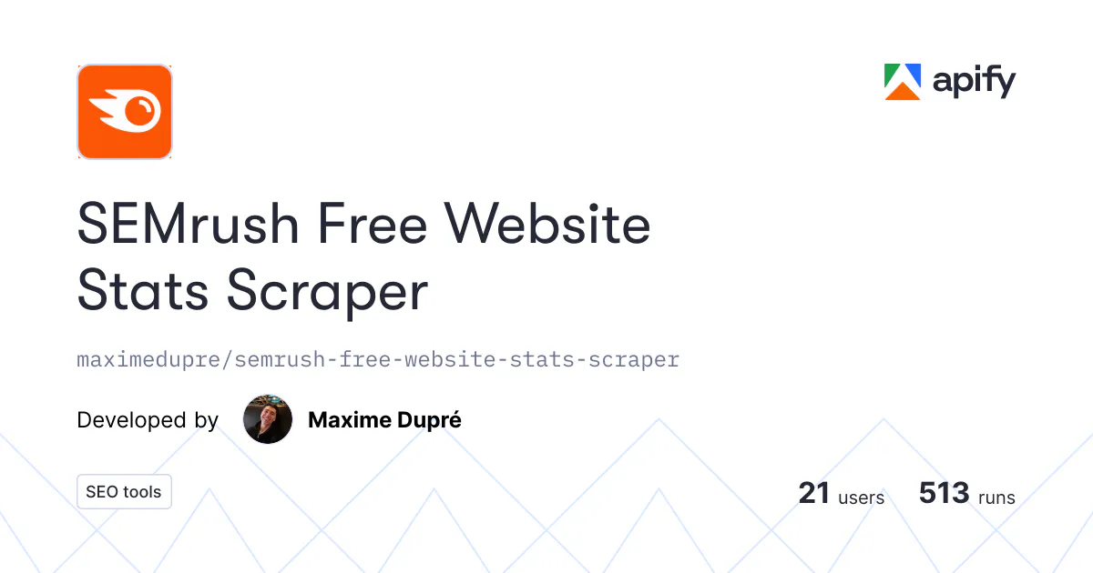 SEMrush Free Website Stats Scraper gallery image