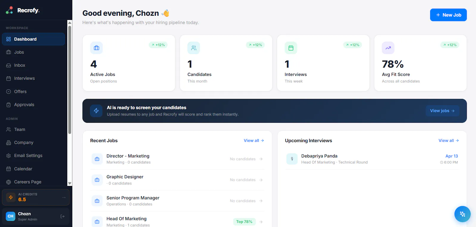 Recrrofy - AI First Hiring OS screenshot 6