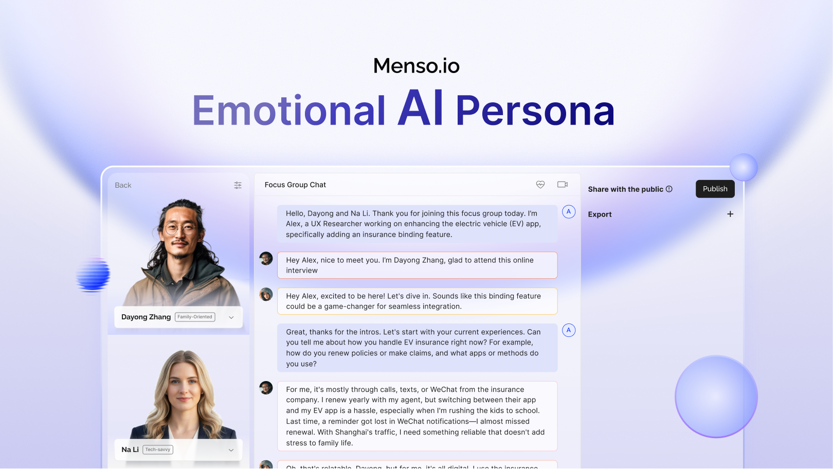 Menso - Main product screenshot demonstrating key features and user interface