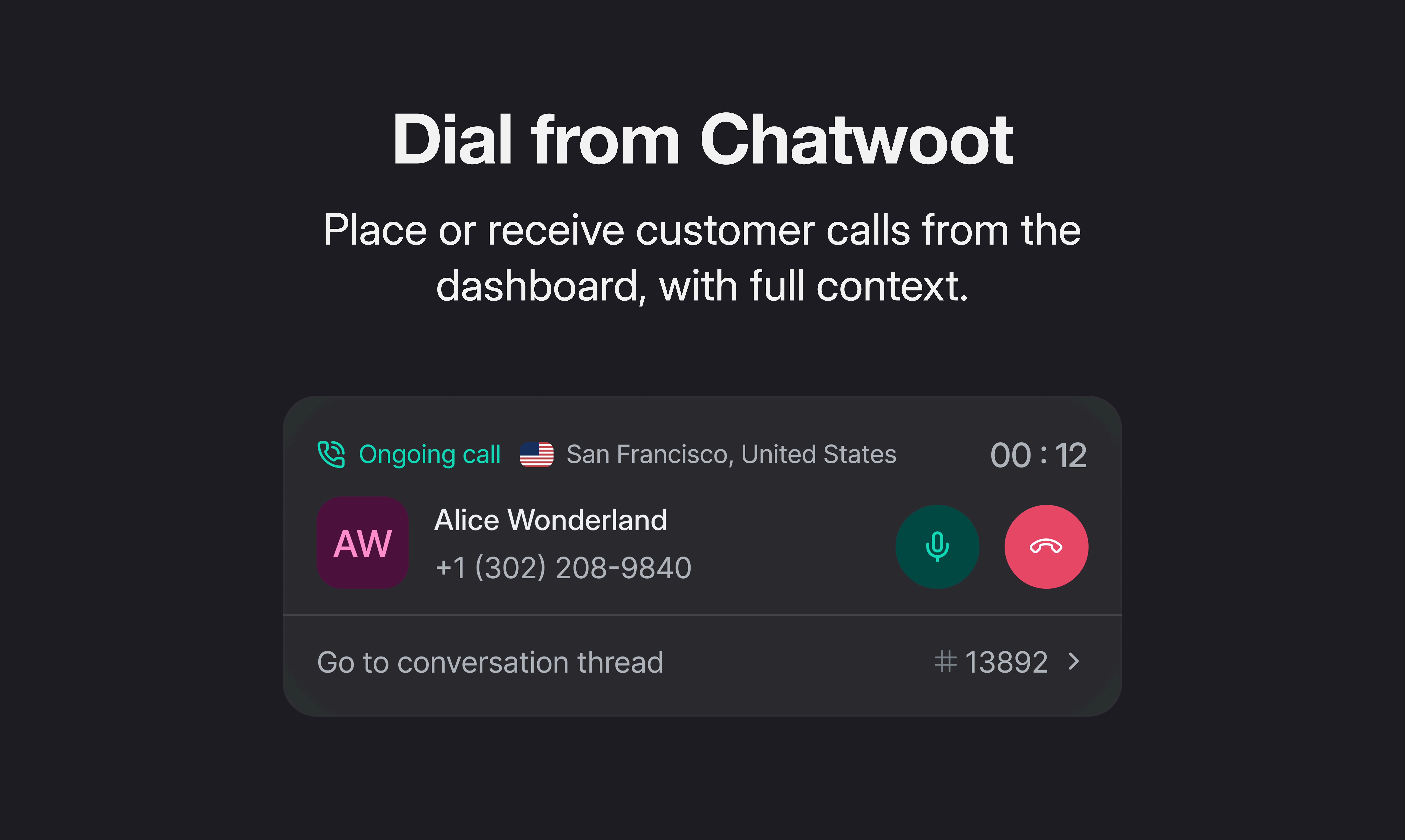 Voice Calls in Chatwoot gallery image