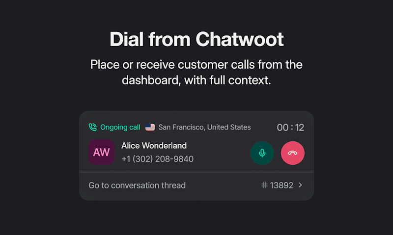 Voice Calls in Chatwoot screenshot 4