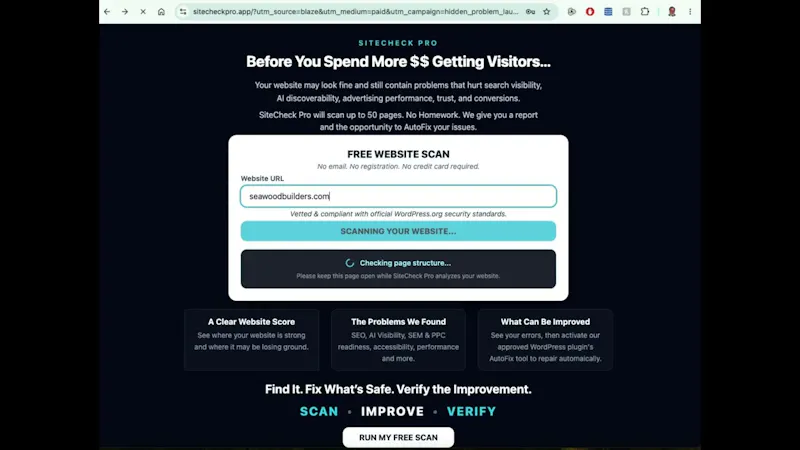 SiteCheck Pro screenshot 1 (video preview)