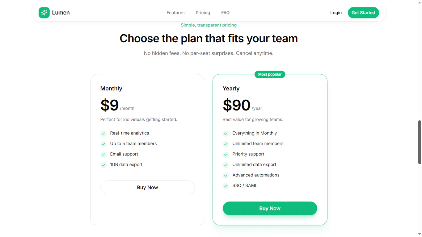 Lumen SaaS Boilerplate gallery image