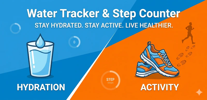 Water Tracker & Step Counter screenshot 1