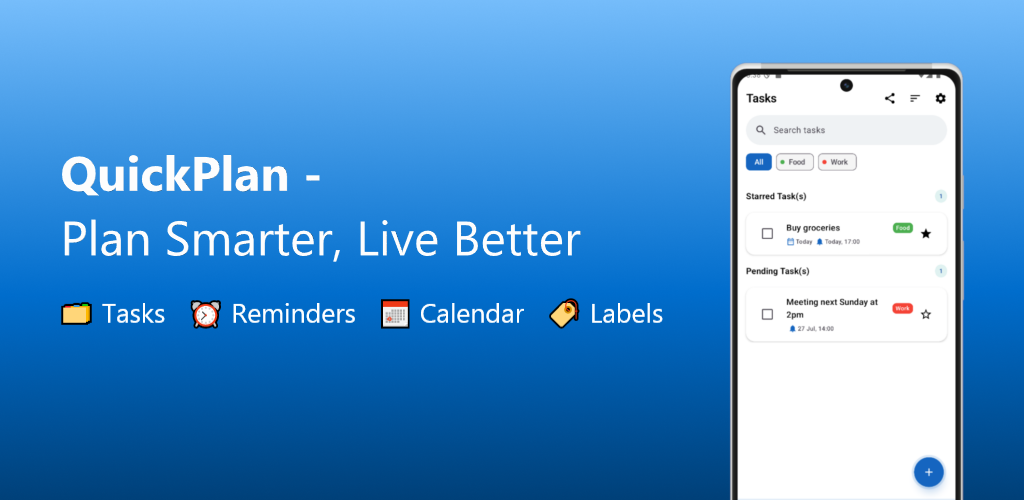 QuickPlan - Main product screenshot demonstrating key features and user interface