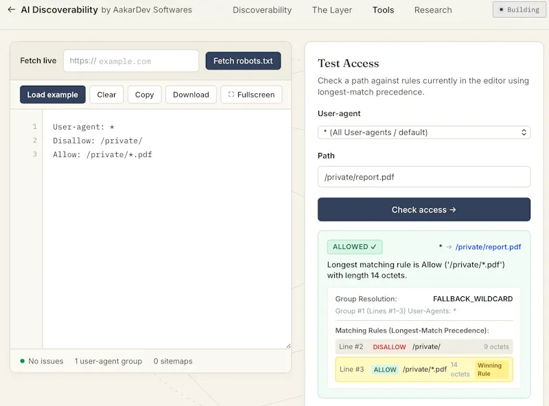 Robots.txt Editor & Validator screenshot 5