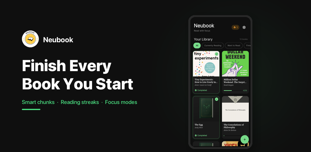Neubook: Finish what you started reading gallery image