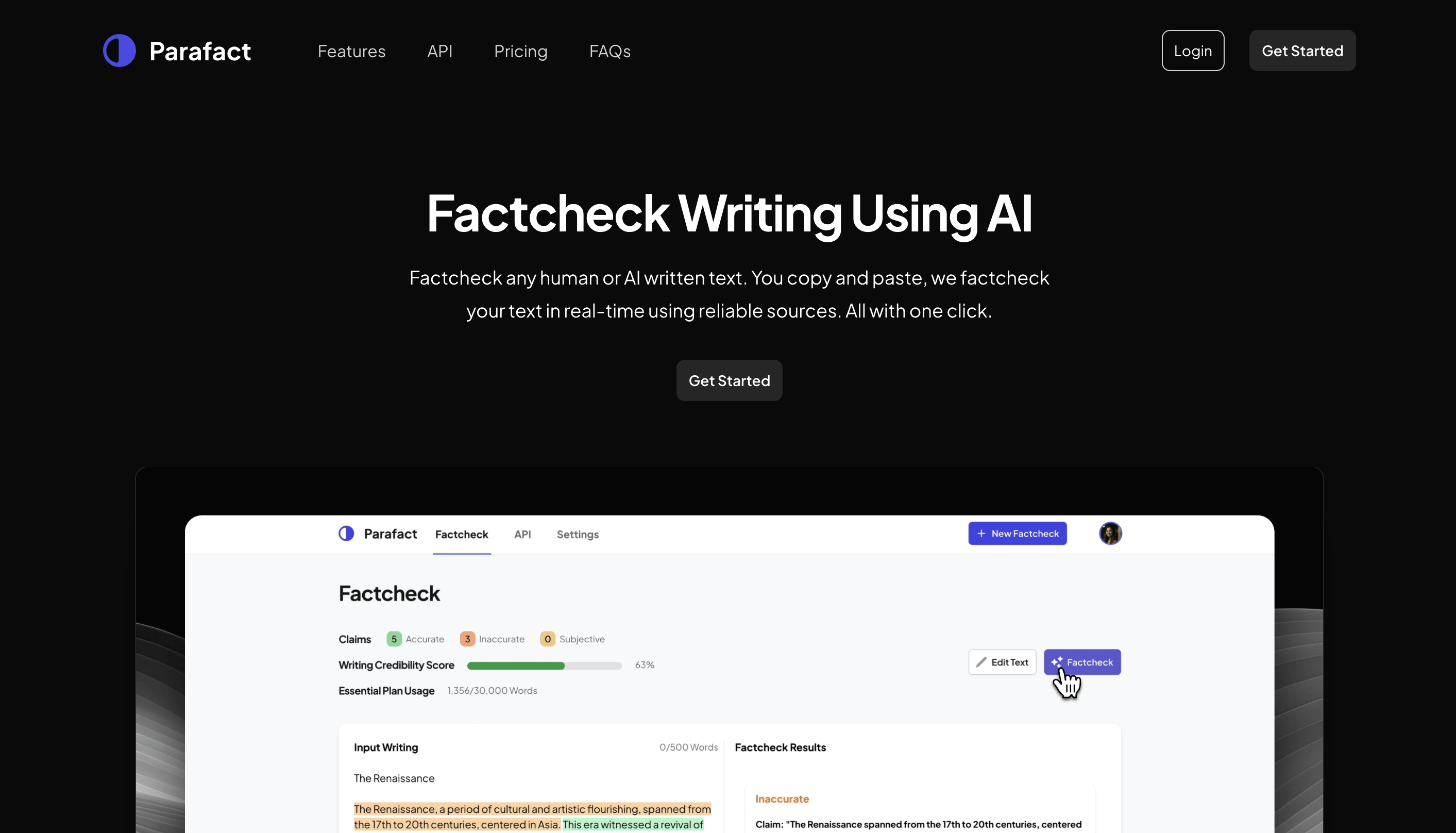 startuptile Parafact AI-Factcheck any writing in real-time (AI or human-written)