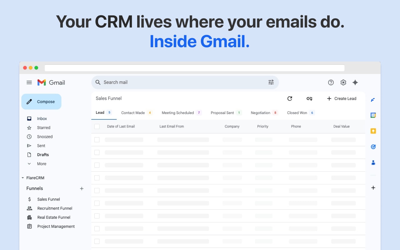 Flarecrm - Gmail CRM nativo - Un CRM liviano que vive dentro de Gmail media 2