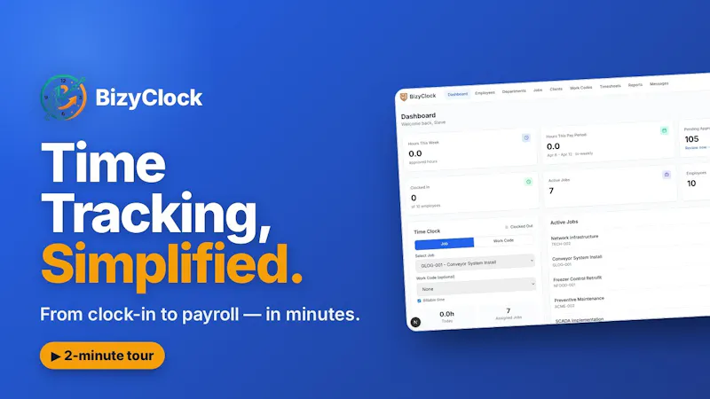 BizyClock screenshot 1 (video preview)
