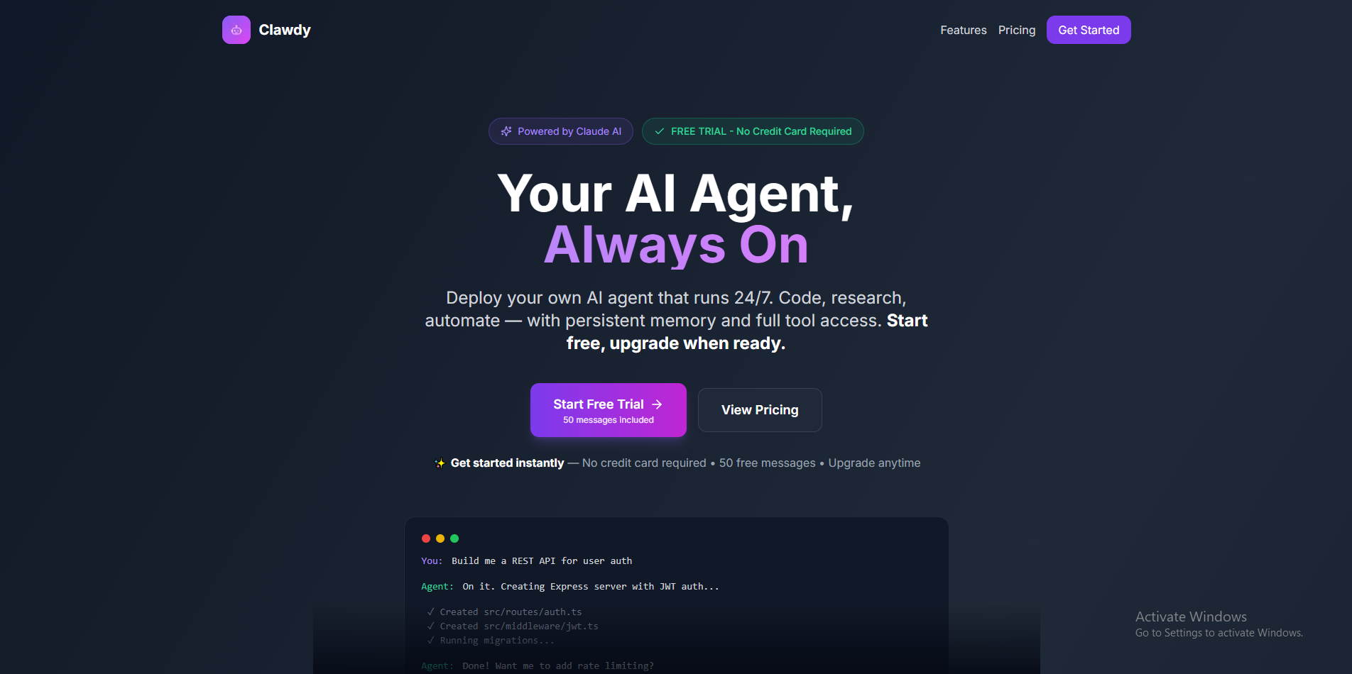 Clawdy - Main product screenshot demonstrating key features and user interface