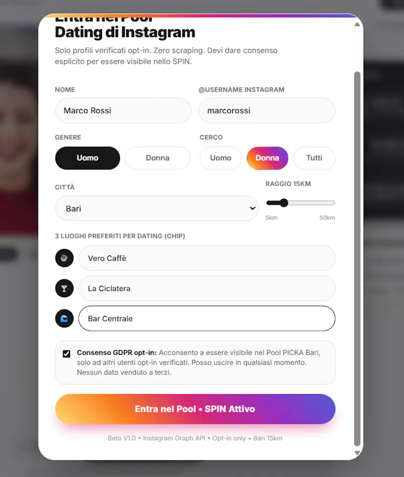 Picka - Dating spin for Instagram  screenshot 2