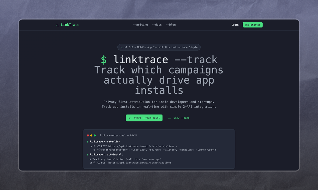 LinkTrace - Free plug-and-play referrals and attribution for apps. मीडिया 1