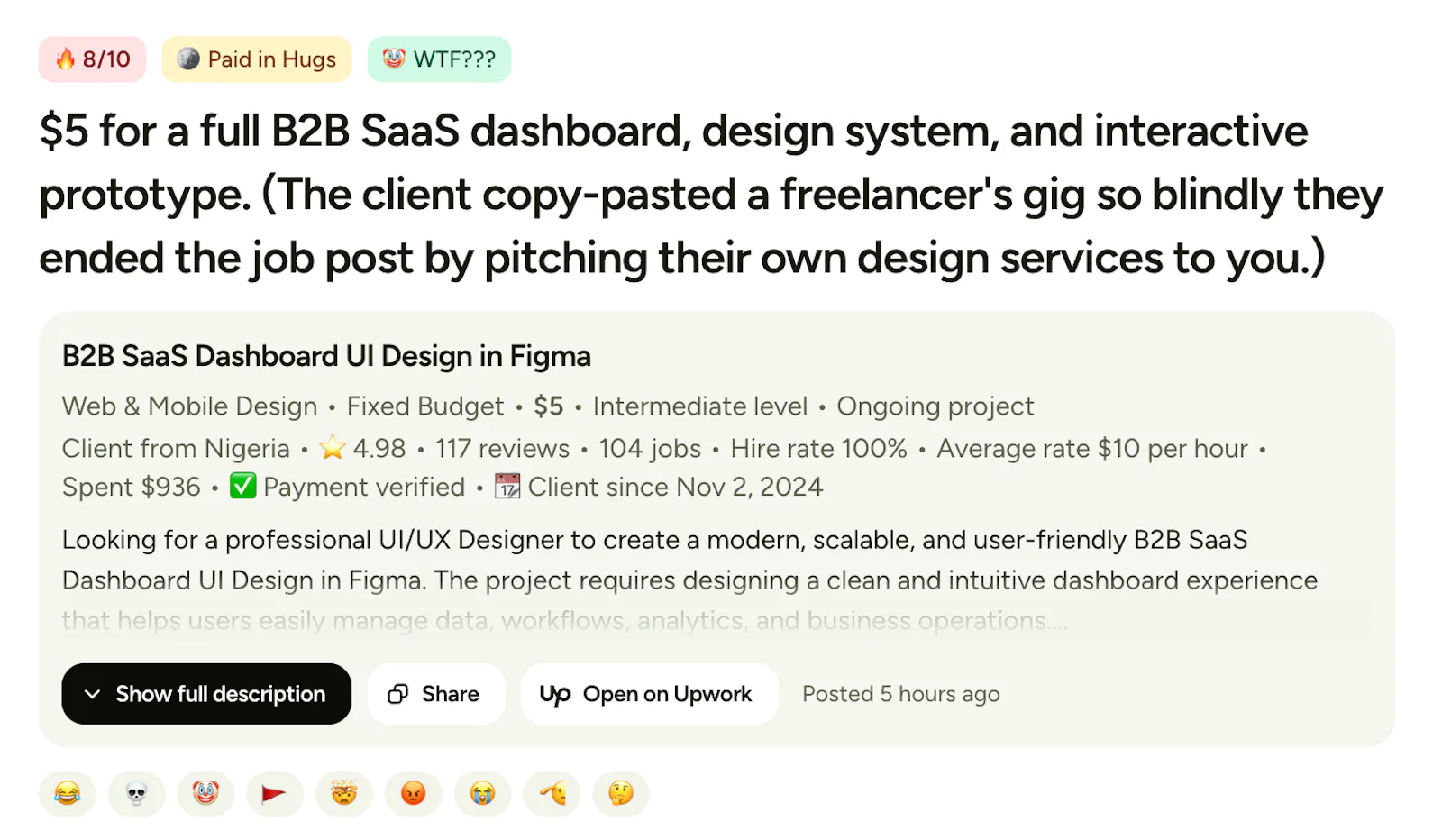 Upwork Shitshow screenshot 4