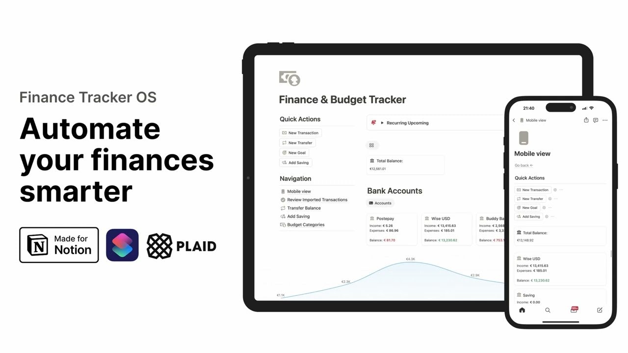 Notion Automated Finance tracker OS gallery image