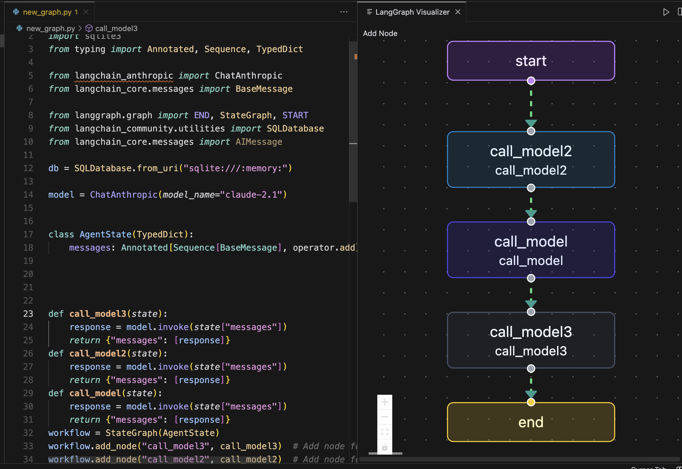 Langgraph Visualizer -Unterstützung für VS -Code Medien 3