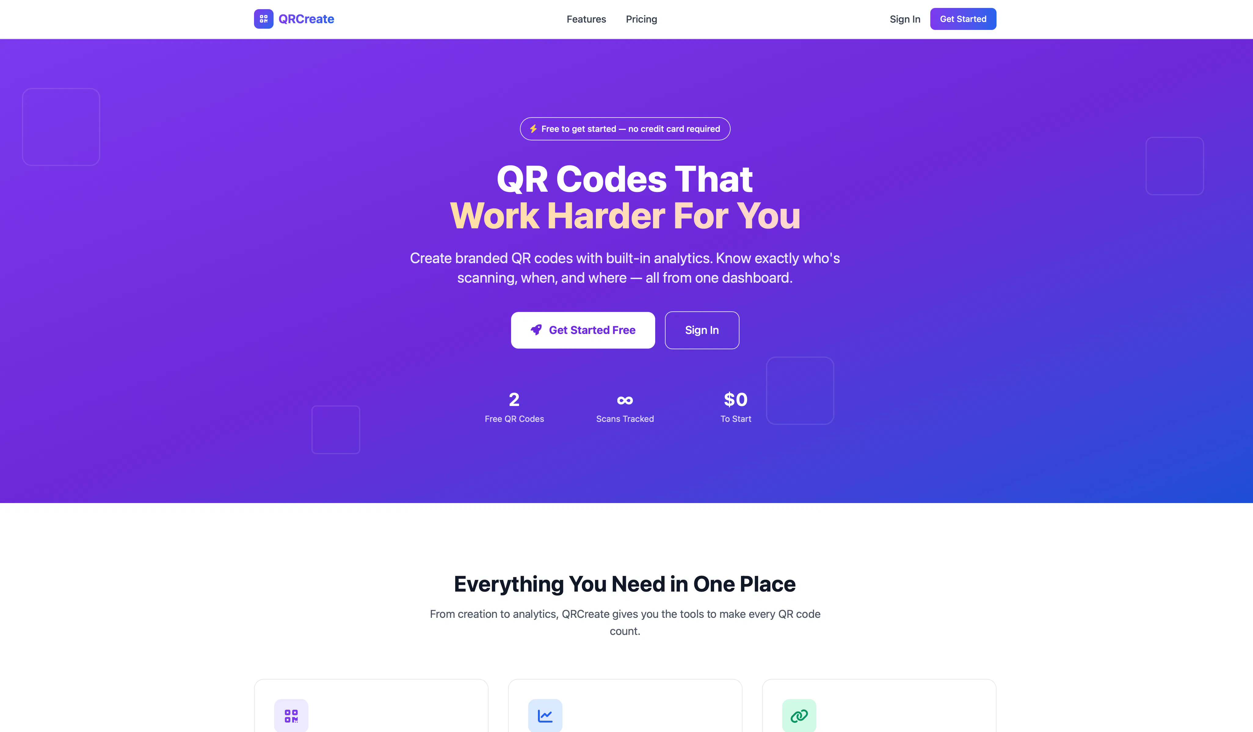 QRCreate 제품 배너