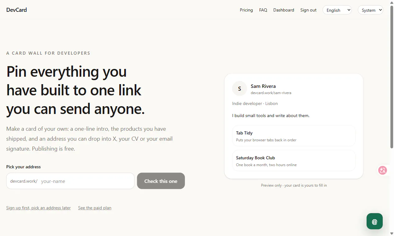 DevCard gallery image