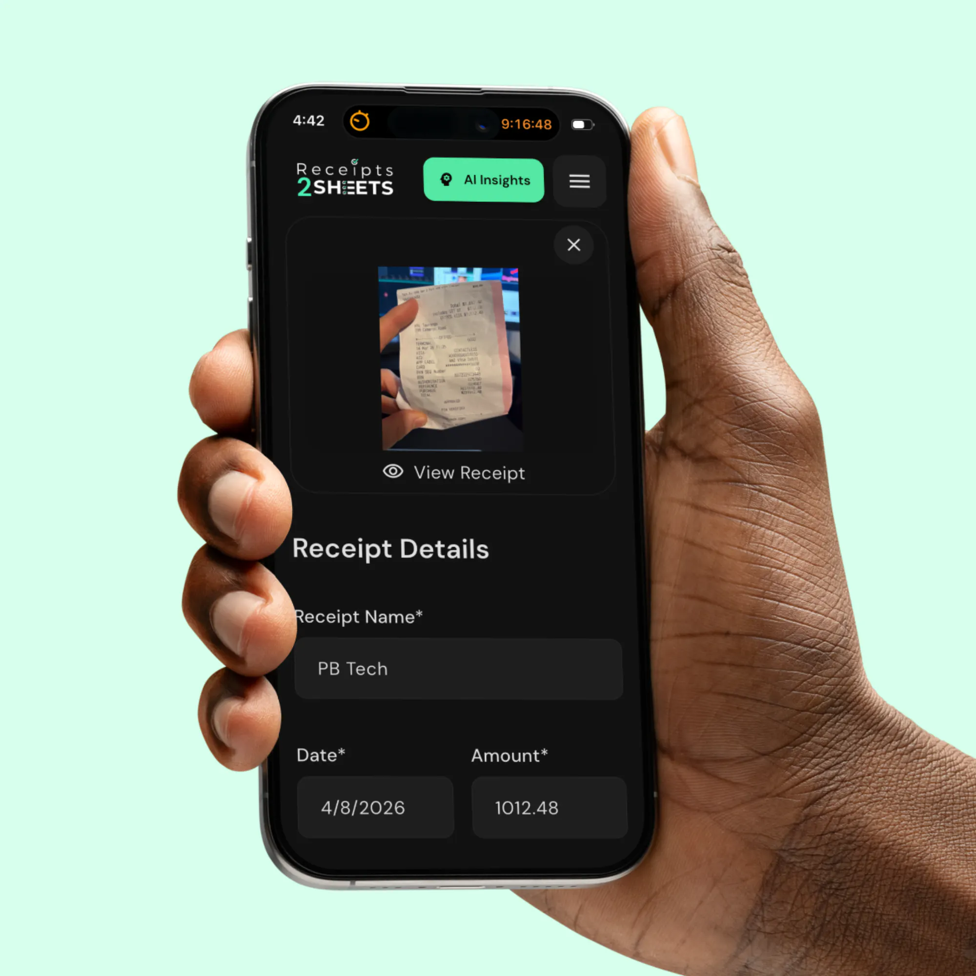 Receipts2sheets App gallery image