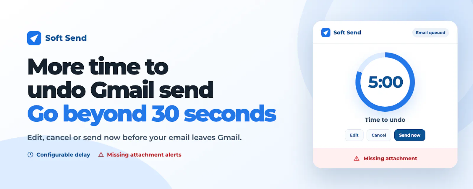 Soft Send: Delay & Undo Send for Gmail screenshot 1