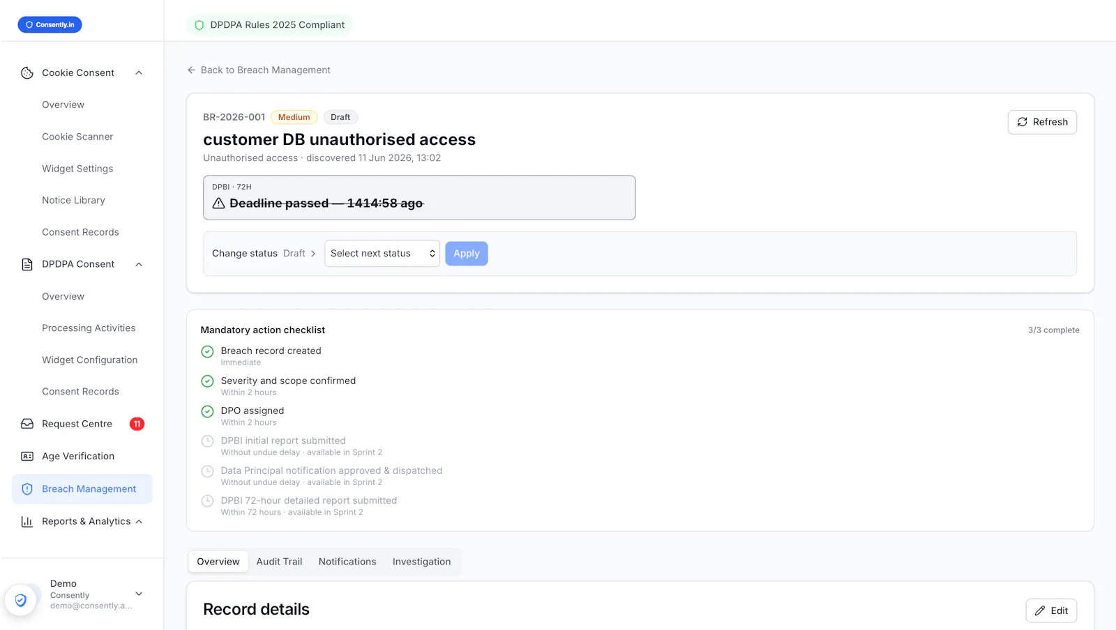 Consently screenshot 4