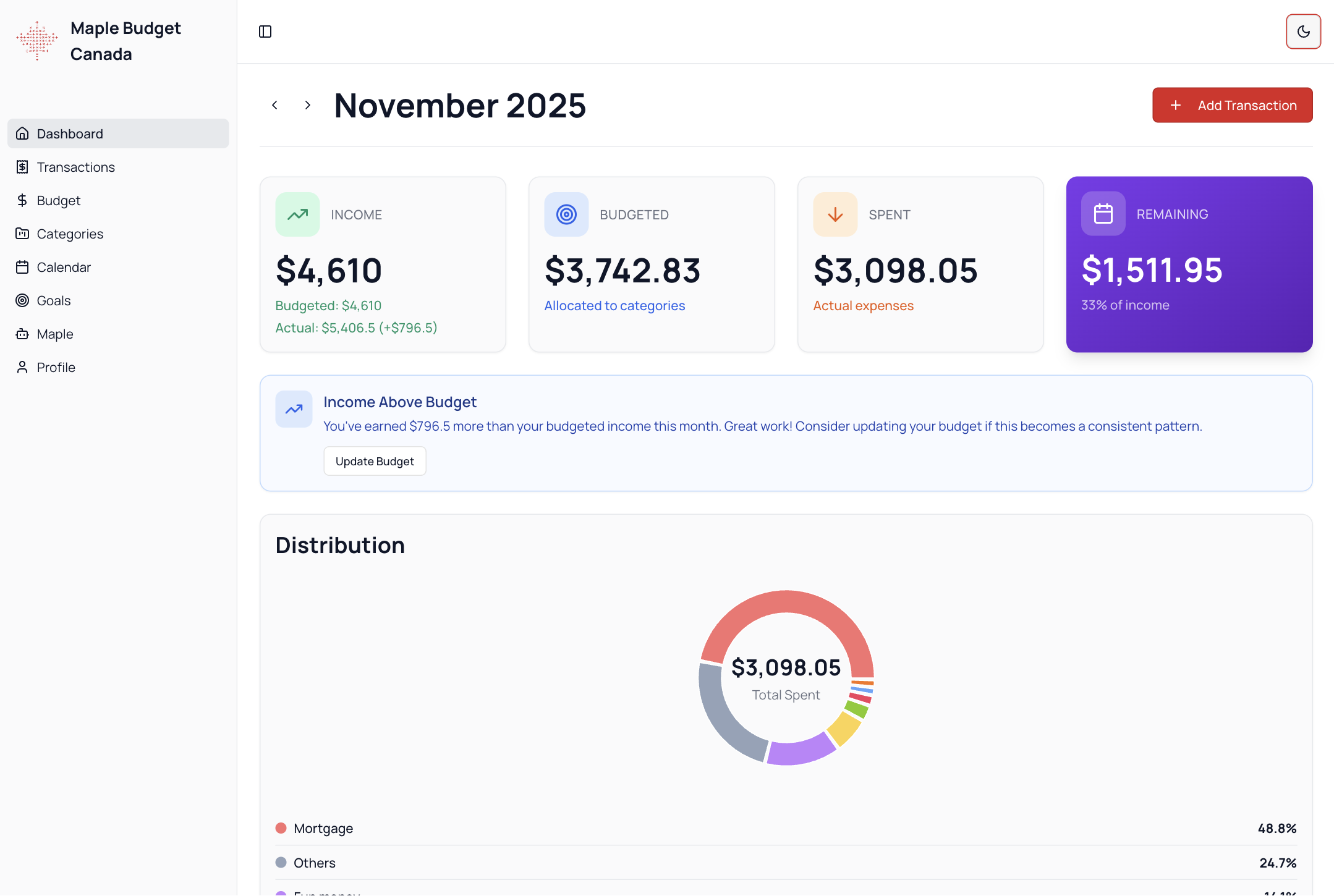 Maple Budget Canada - Screenshot 2 preview