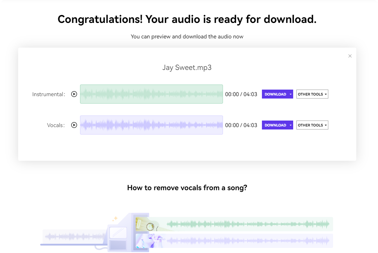 Media.io Remover vocal en línea gratis media 4