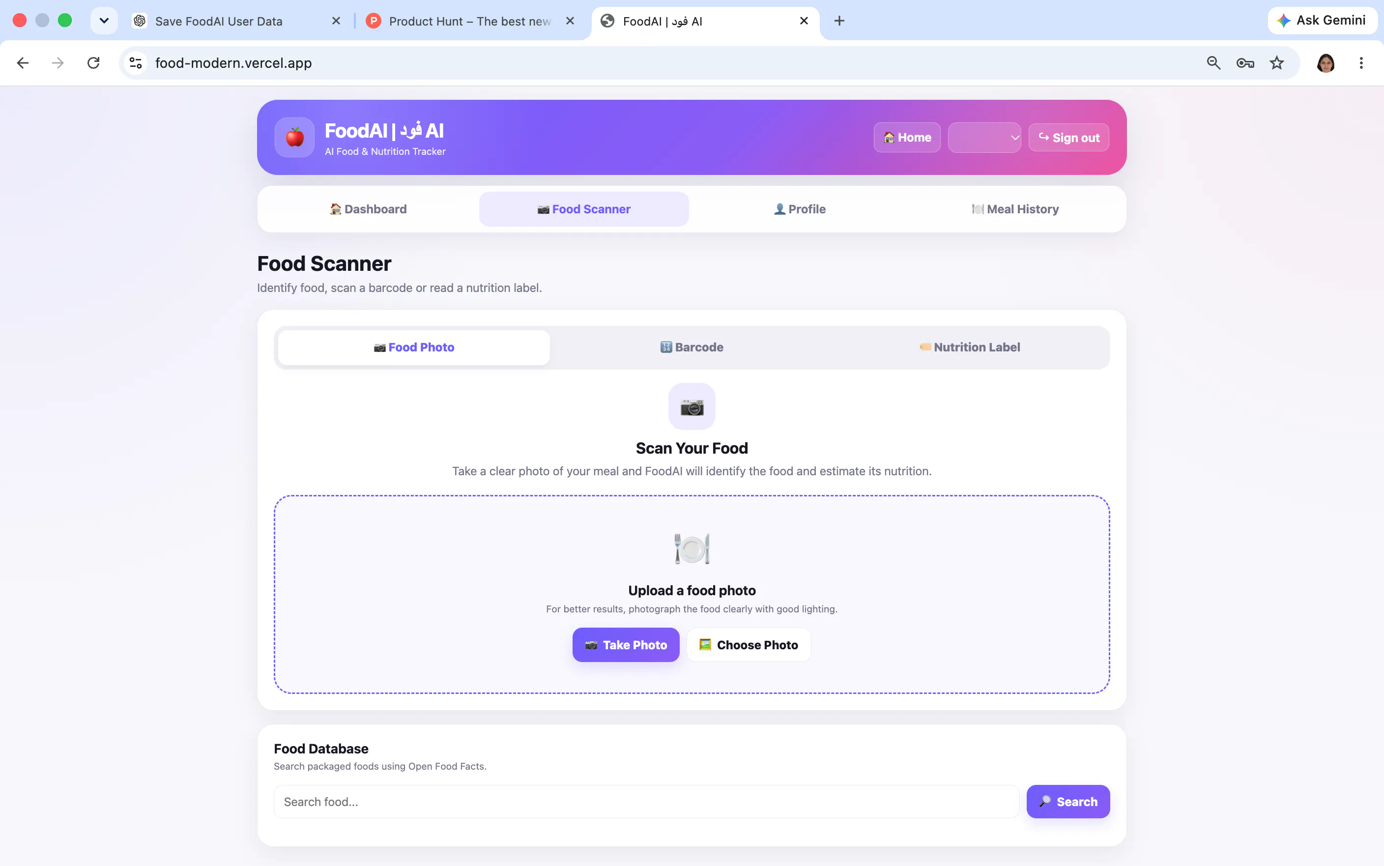 FoodAI — AI Food & Nutrition Tracker gallery image