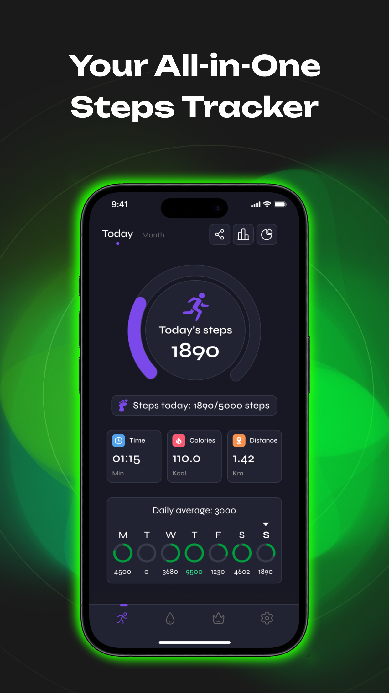 Média Pédomètre - Simple tracker de pas pour l'activité quotidienne et la motivation 1